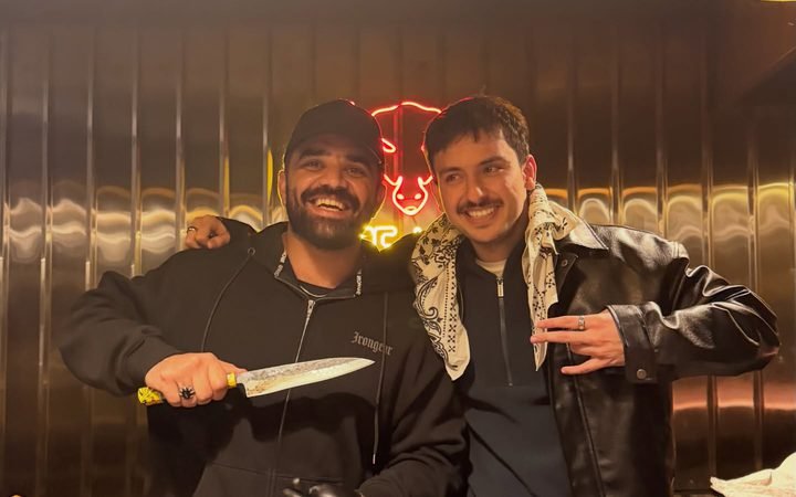 Smiling at the grill counter at Oysteaks